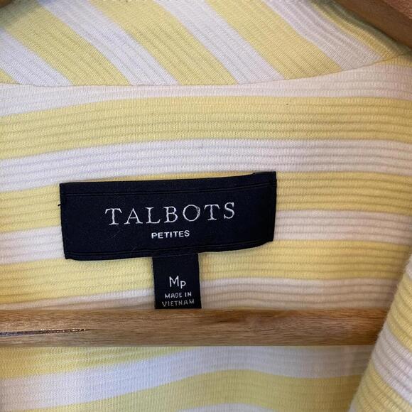 TALBOTS white yellow stripe blazer sz 14P - Picture 3 of 5